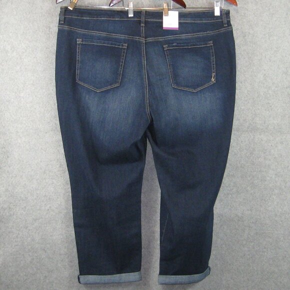 Style & Co Cuffed Ankle Mid Rise Boyfriend Jeans Dark Wash 24W NWT - Picture 5 of 8